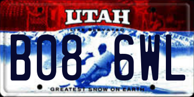 UT license plate B086WL