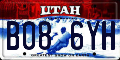 UT license plate B086YH