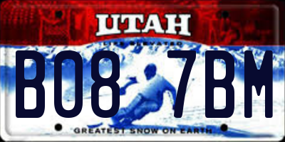 UT license plate B087BM