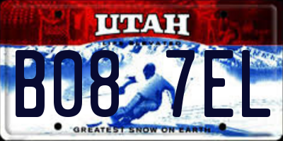 UT license plate B087EL