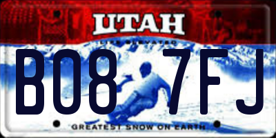 UT license plate B087FJ