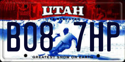 UT license plate B087HP