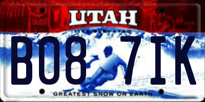 UT license plate B087IK