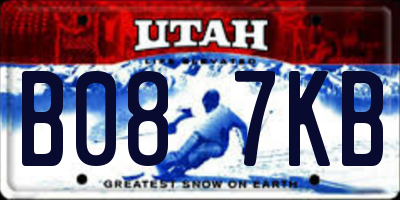 UT license plate B087KB