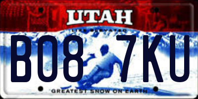 UT license plate B087KU