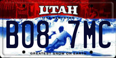 UT license plate B087MC