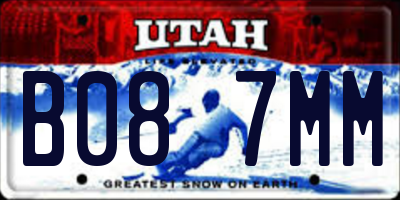 UT license plate B087MM