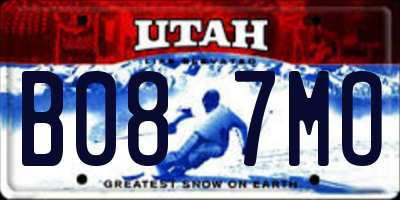 UT license plate B087MO