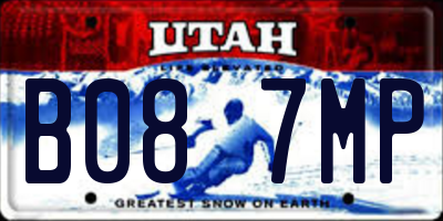 UT license plate B087MP