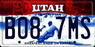 UT license plate B087MS