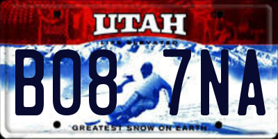 UT license plate B087NA
