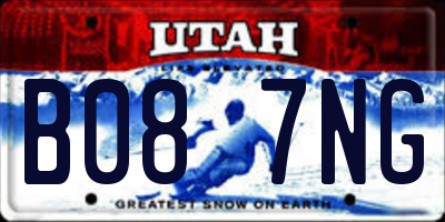 UT license plate B087NG