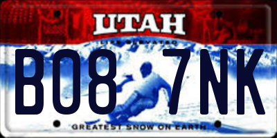 UT license plate B087NK