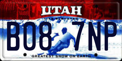UT license plate B087NP