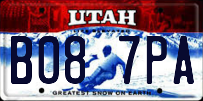 UT license plate B087PA