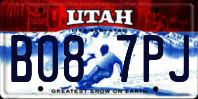 UT license plate B087PJ