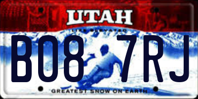 UT license plate B087RJ