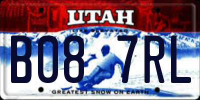 UT license plate B087RL
