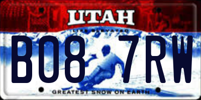 UT license plate B087RW