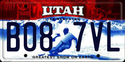 UT license plate B087VL