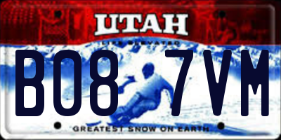 UT license plate B087VM