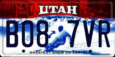 UT license plate B087VR