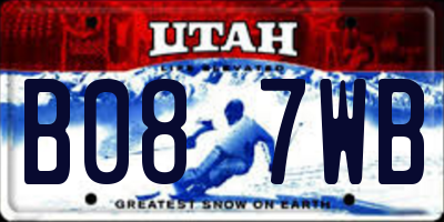 UT license plate B087WB