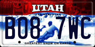 UT license plate B087WC
