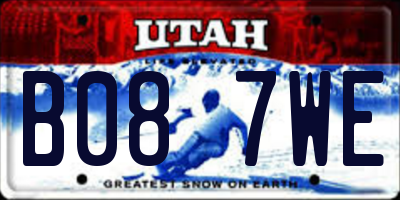 UT license plate B087WE