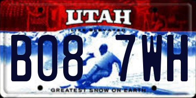 UT license plate B087WH