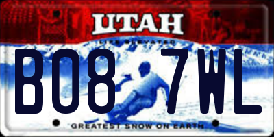 UT license plate B087WL