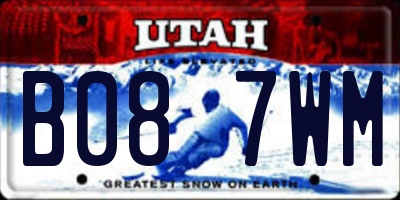 UT license plate B087WM
