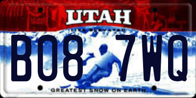 UT license plate B087WQ