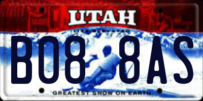 UT license plate B088AS