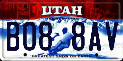 UT license plate B088AV