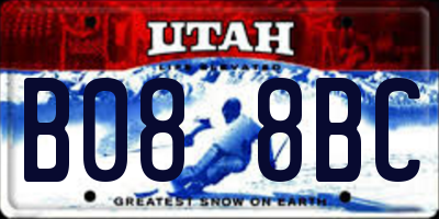 UT license plate B088BC