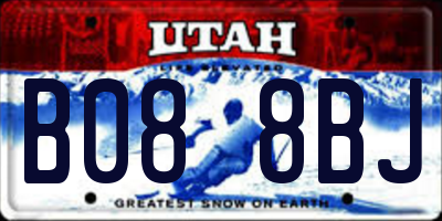 UT license plate B088BJ