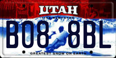 UT license plate B088BL