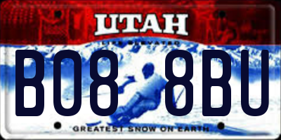 UT license plate B088BU