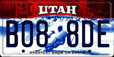UT license plate B088DE