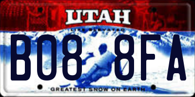 UT license plate B088FA