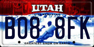 UT license plate B088FK