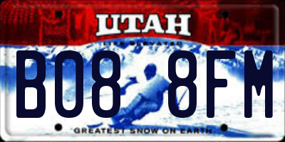 UT license plate B088FM