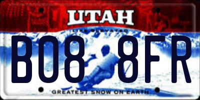 UT license plate B088FR
