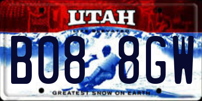 UT license plate B088GW
