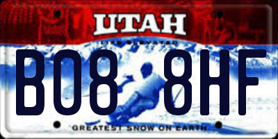 UT license plate B088HF