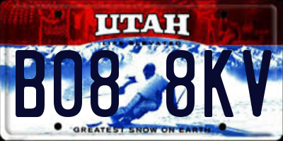 UT license plate B088KV