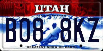 UT license plate B088KZ