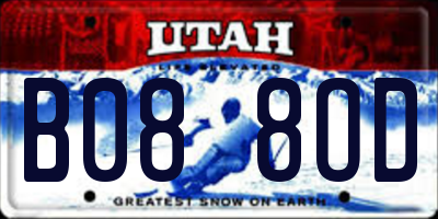 UT license plate B088OD