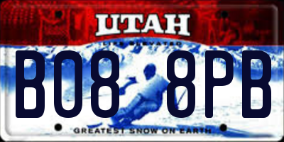 UT license plate B088PB